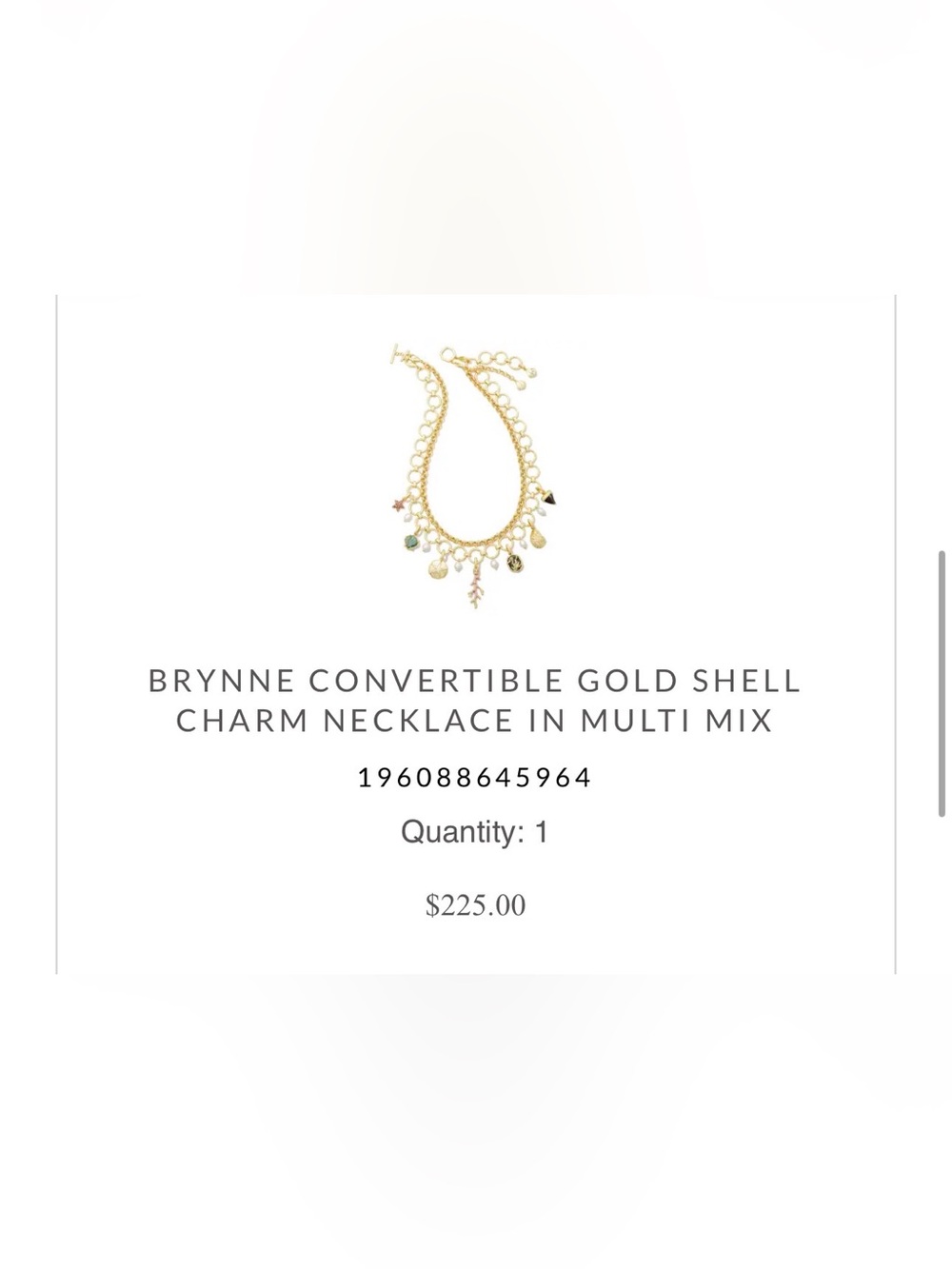 Kendra Scott Brynn Convertible Gold Shell Charm Necklace in Multi Mix - Picture 5 of 5